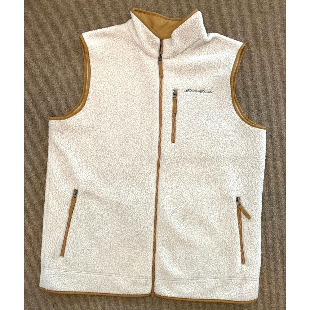 Eddie Bauer Vest Mens XLT Quest 300 Fleece Sherpa Chilali Shearling Full-Zip